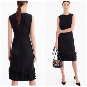 J Crew Ruffle Hem Dress in Super 120s Wool